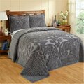 Better Trends Ashton Cotton Bedspread, Gray - Queen Size BSASQUGRY